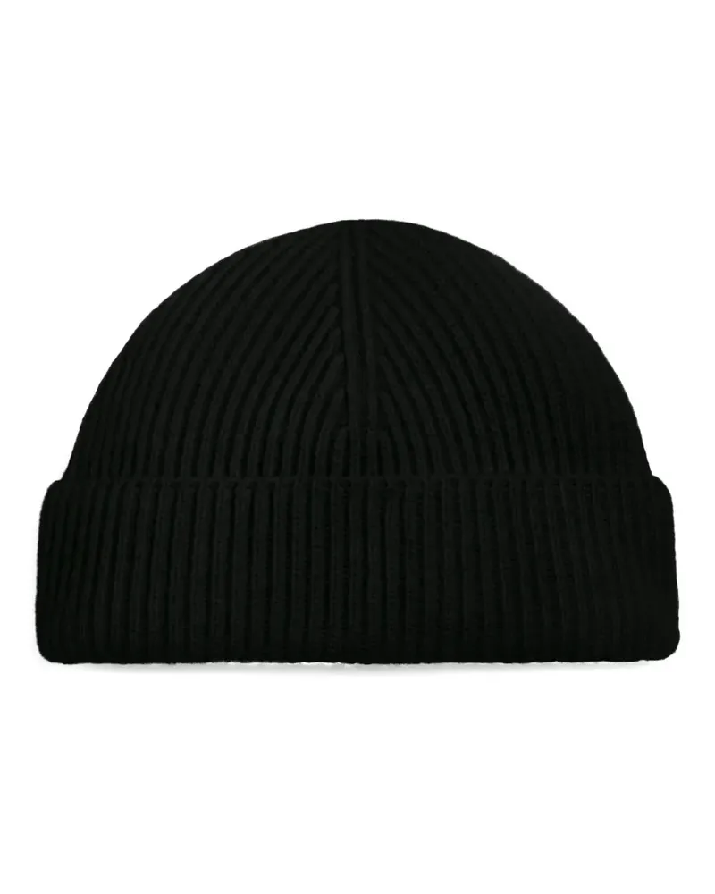 AMI Paris Beanie mit Label-Detail - Schwarz Schwarz