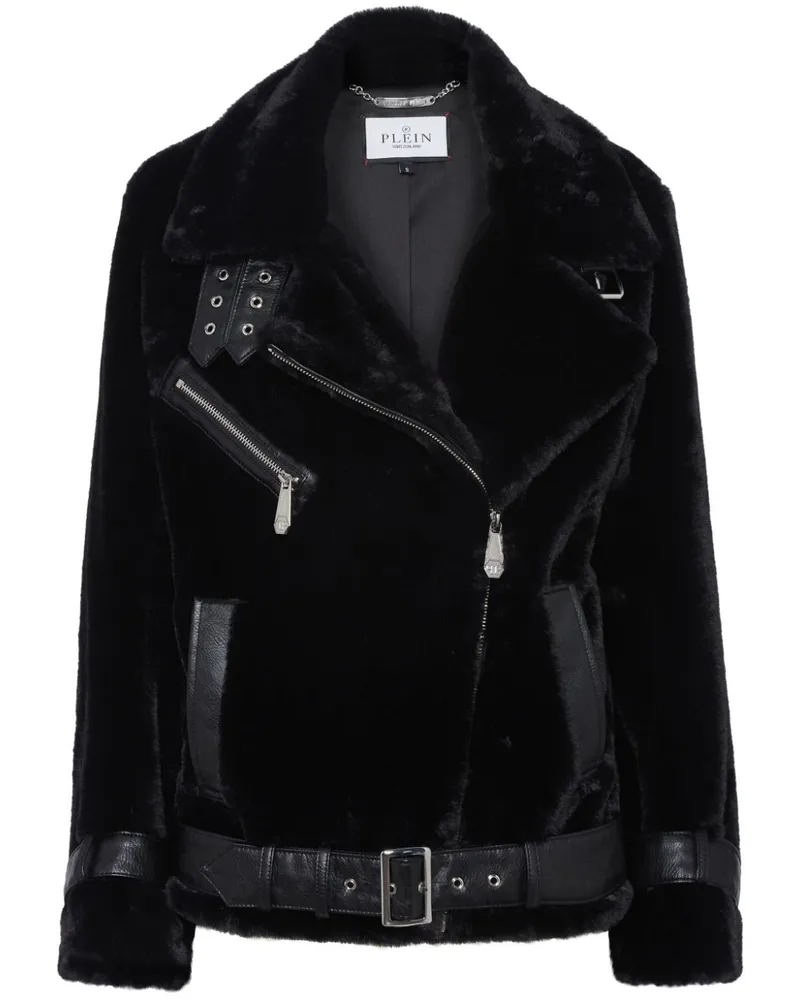 Philipp Plein Jacke aus Faux Shearling - Schwarz Schwarz