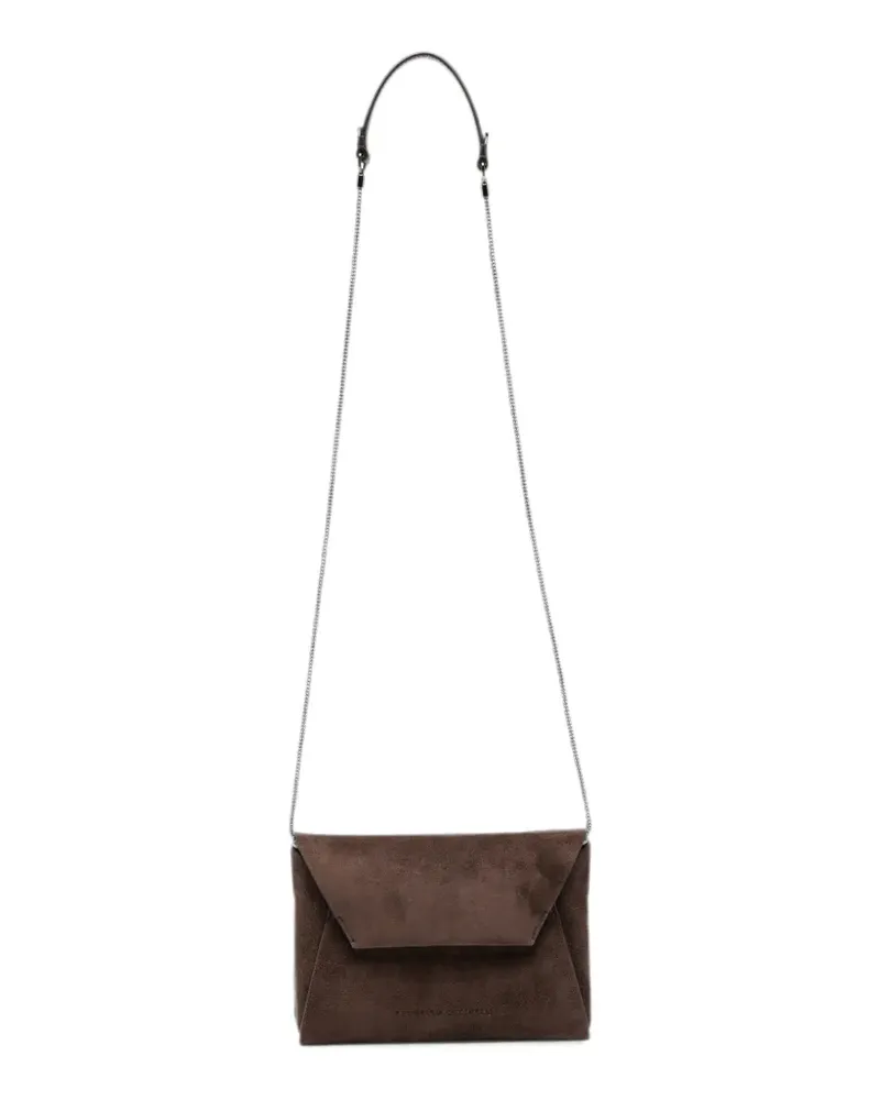 Brunello Cucinelli suede chain-link cross body bag - Braun Braun