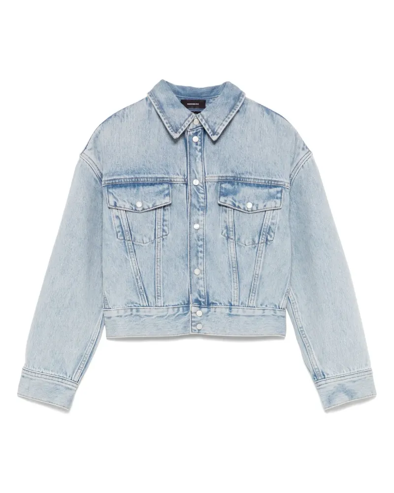 WARDROBE.NYC Cropped-Jacke aus Denim - Blau Blau