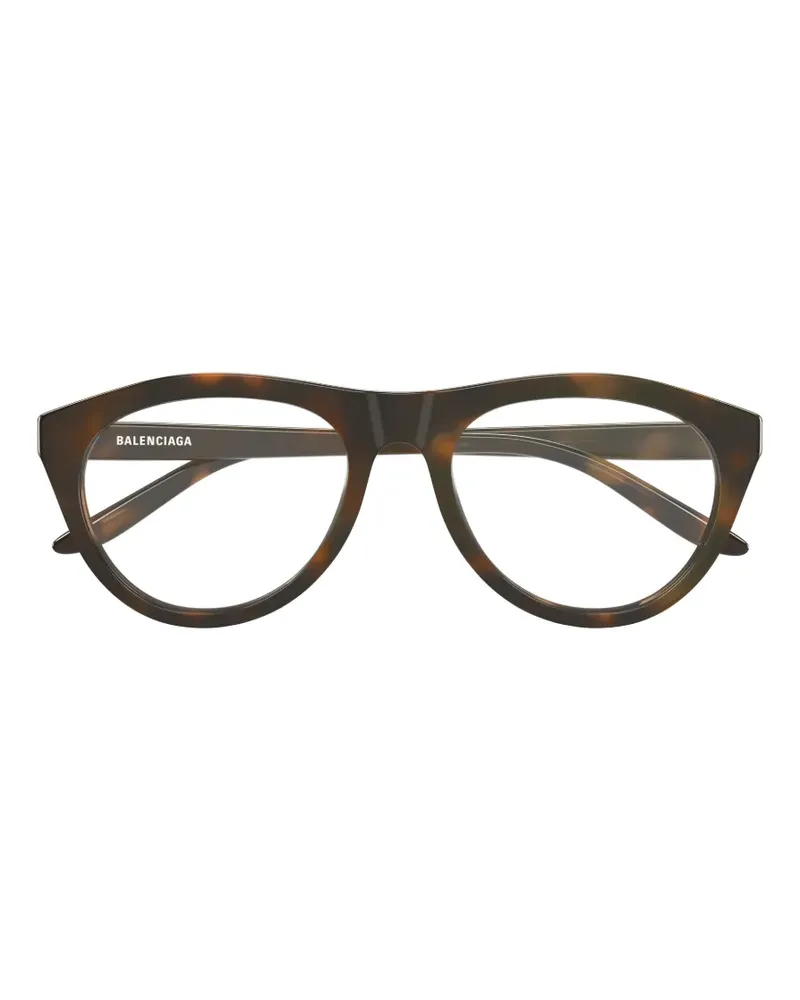 Balenciaga Runde Brille in Schildpattoptik - Braun Braun