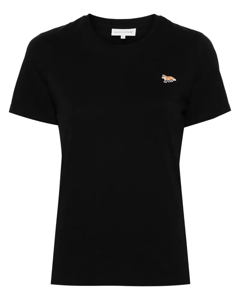 Kitsuné T-Shirt mit Fuchs-Motiv - Schwarz Schwarz