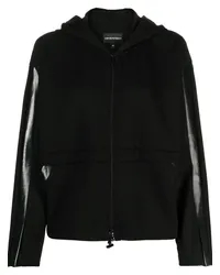 Emporio Armani Kapuzenjacke mit Logo-Print Schwarz