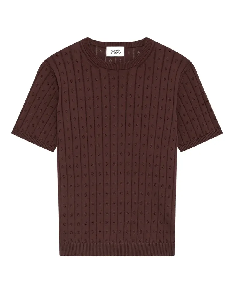 Alpha Studio short-sleeved sweater - Braun Braun