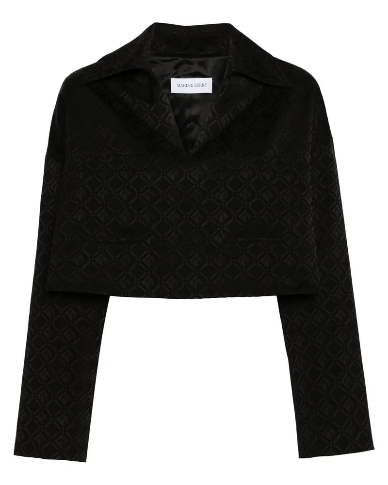 Marine Serre Oberteil aus Monogramm-Jacquard - Schwarz Schwarz