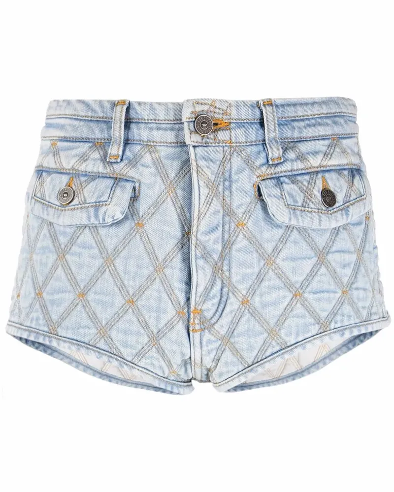 Diesel Jeansshorts mit Argyle-Muster - Blau Blau