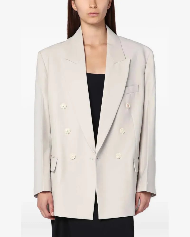 Victoria Beckham double-breasted peak-lapel blazer - Nude Nude