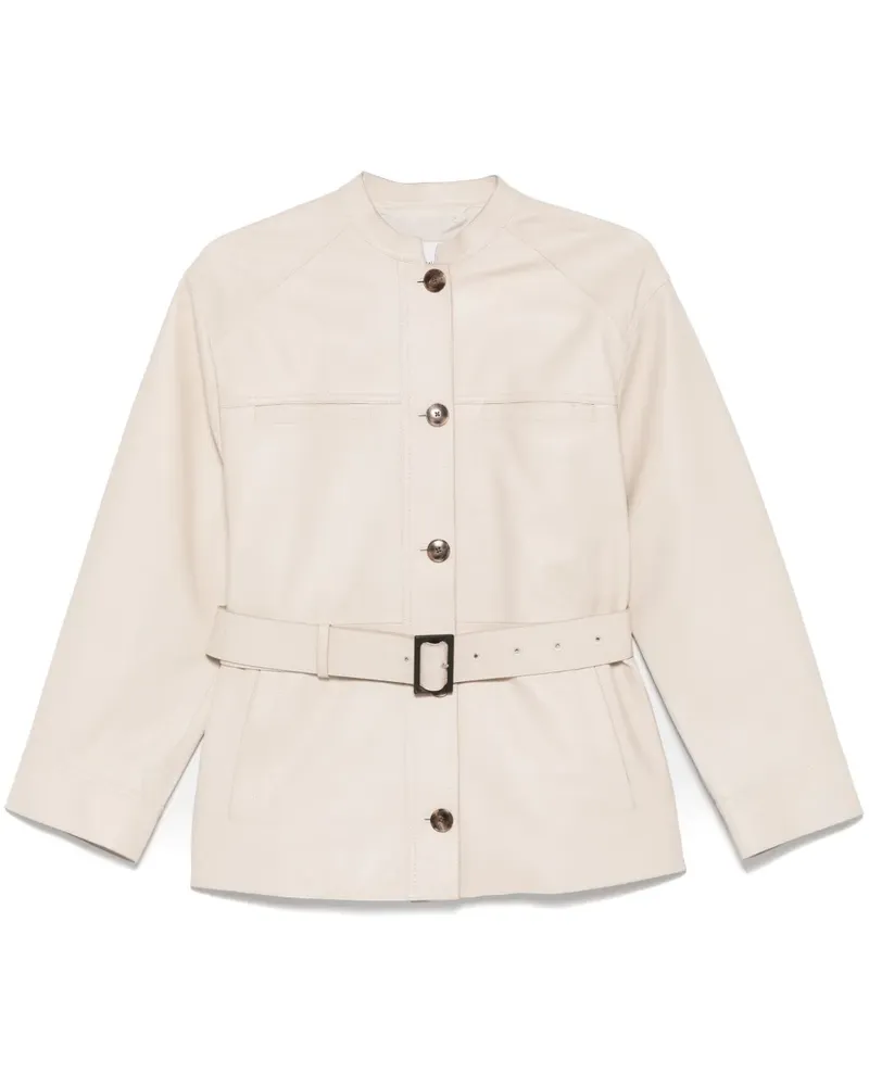 Yves Salomon Klassische Lederjacke - Nude Nude