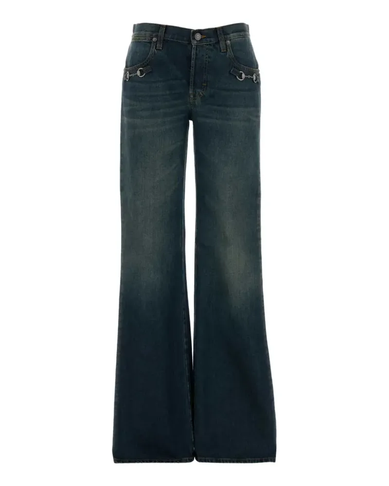 Gucci Ausgestellte Horsebit Bootcut-Jeans - Blau Blau