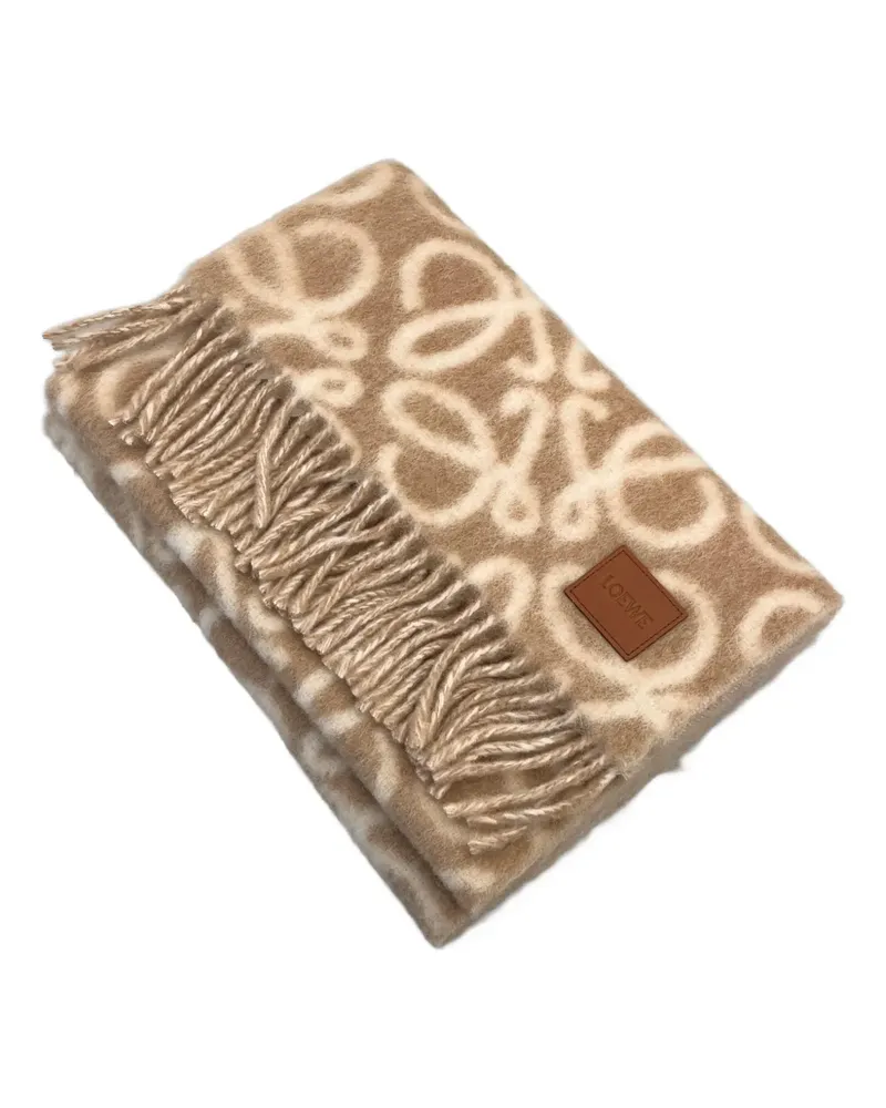 Loewe Fransenschal mit Anagram-Muster - Nude Nude
