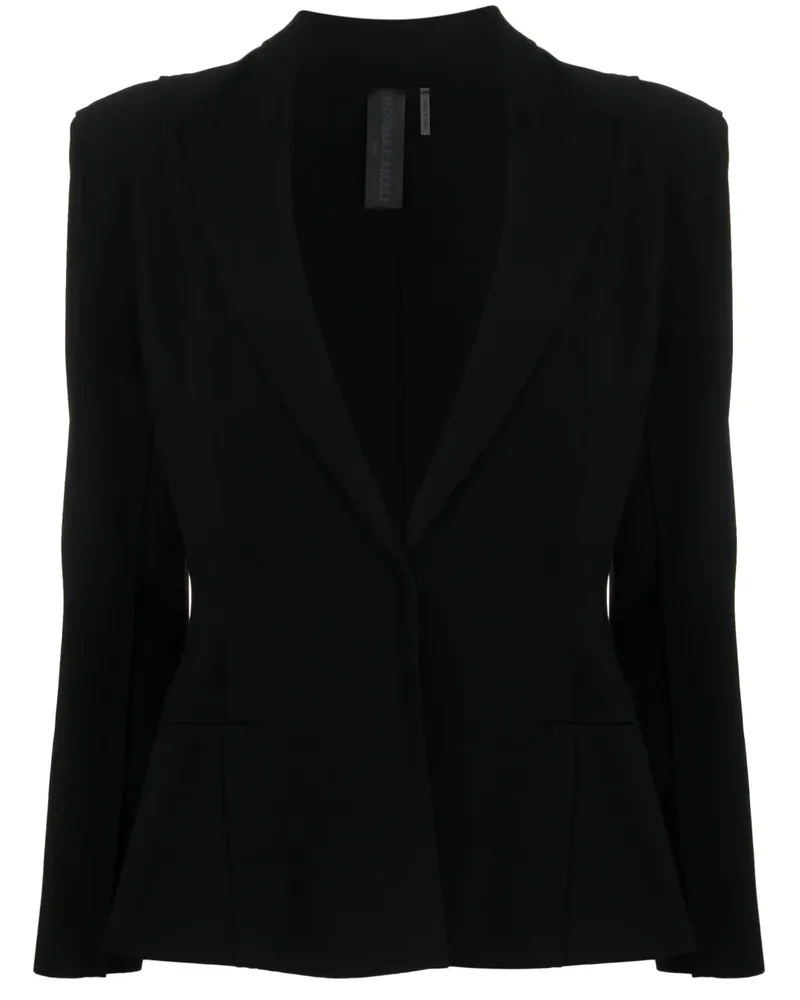 Norma Kamali Einreihiger Blazer - Schwarz Schwarz