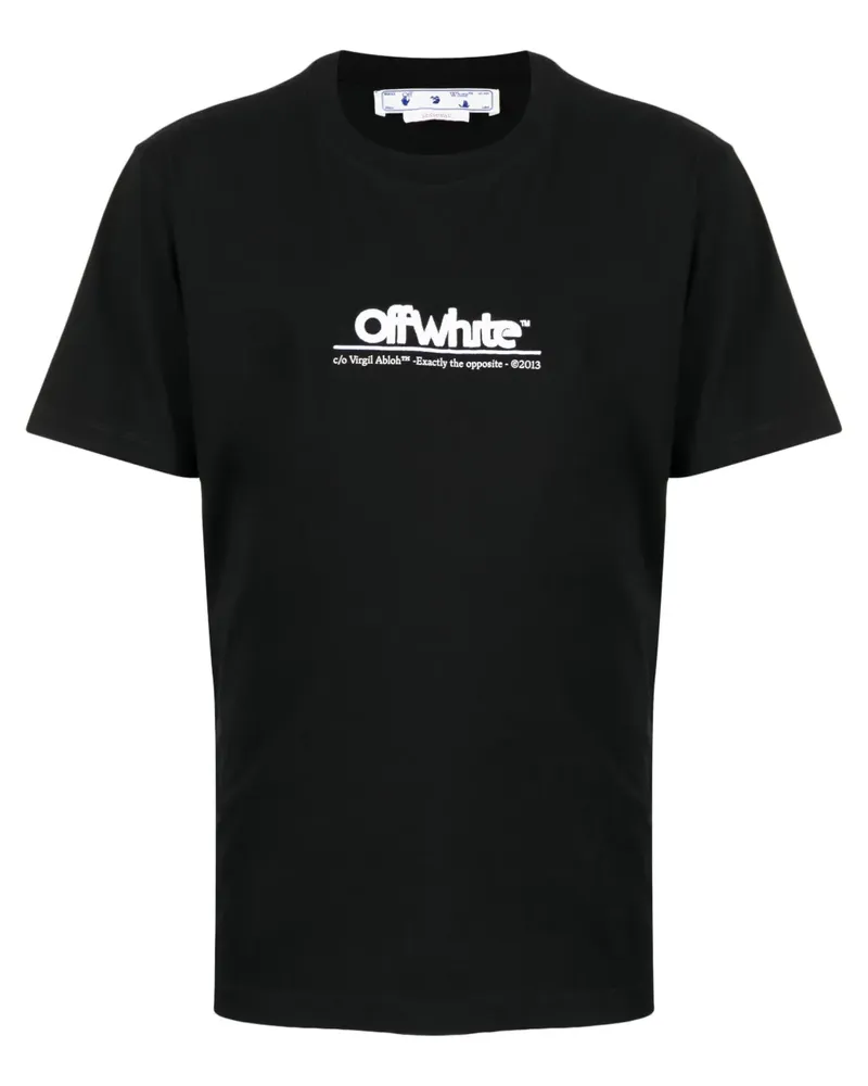 OFF-WHITE T-Shirt mit Logo-Stickerei - Schwarz Schwarz