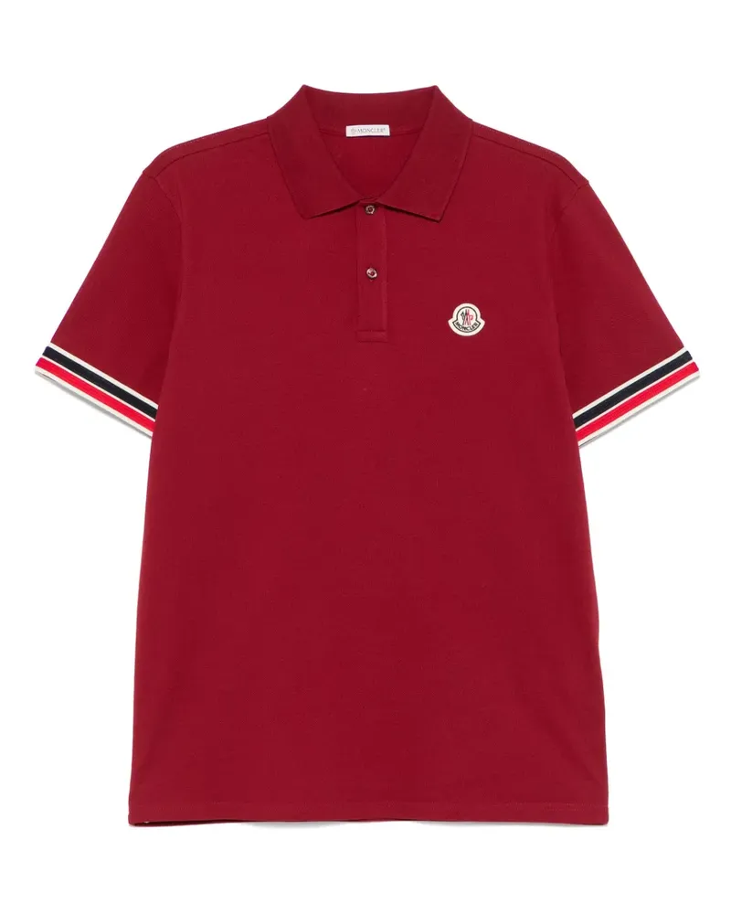 Moncler Poloshirt mit Logo-Patch - Rot Rot