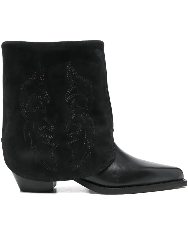 Bibi Lou Stiefel mit Stickerei 45mm - Schwarz Schwarz
