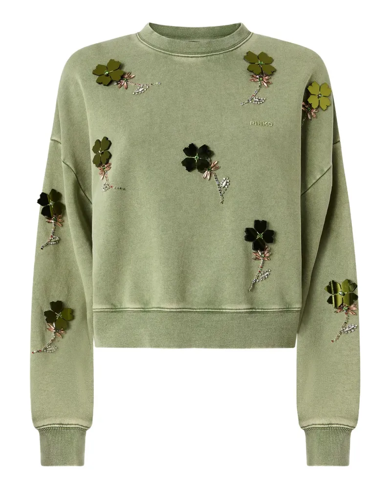 Pinko Sweatshirt mit Kleeblatt-Verzierung - Grün Grün