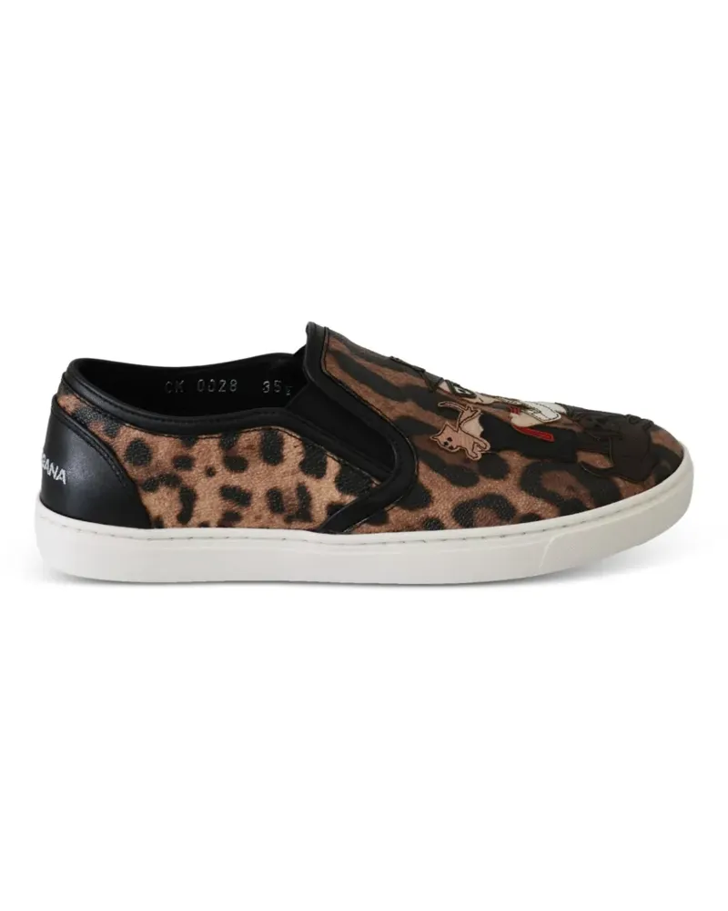Dolce & Gabbana leopard-print sneakers - Braun Braun