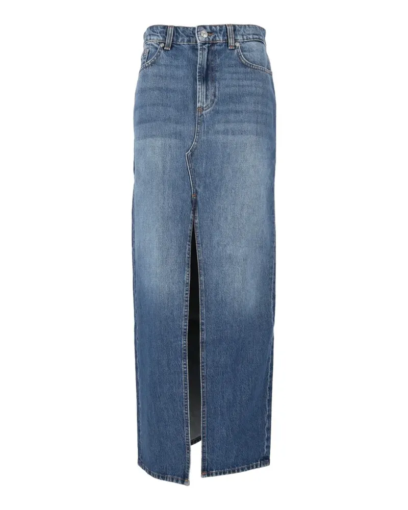 7 for all mankind Darkwind front-slit denim skirt - Blau Blau