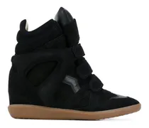 Wedge-Sneakers mit Klettverschluss - Schwarz