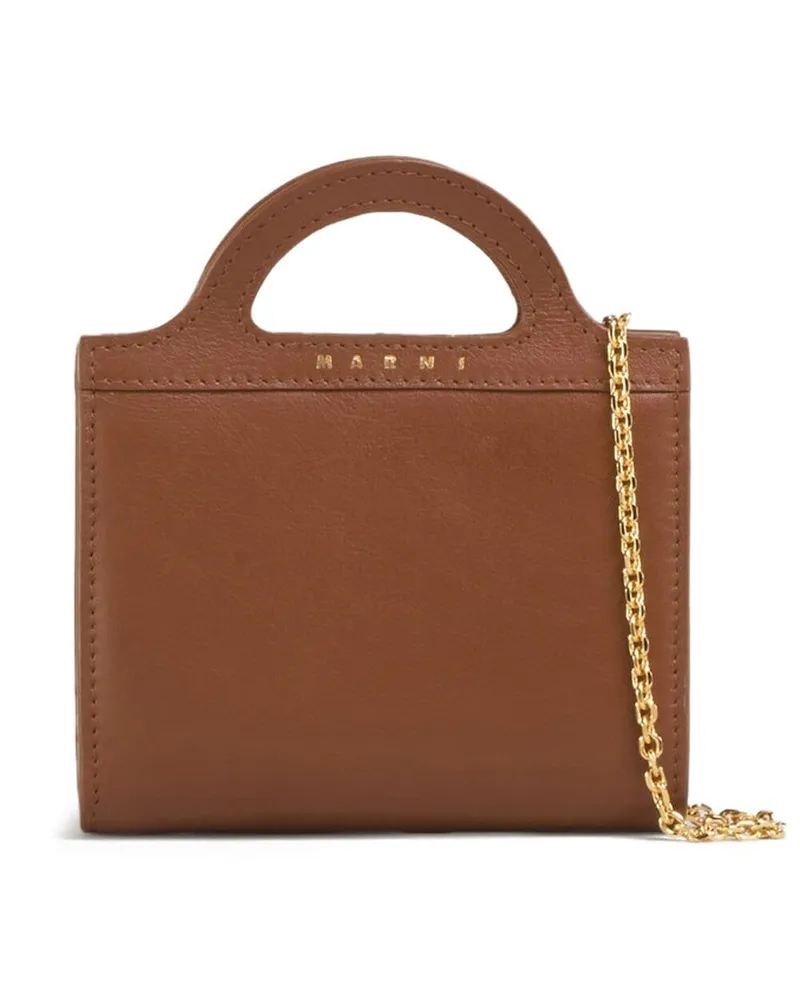 Marni Tropicalia Portemonnaie mit Logo-Stempel - Braun Braun
