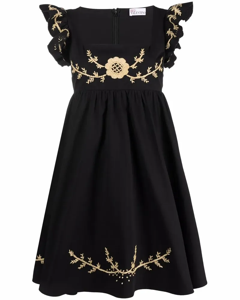 RED Valentino Minikleid mit Stickerei - Schwarz Schwarz