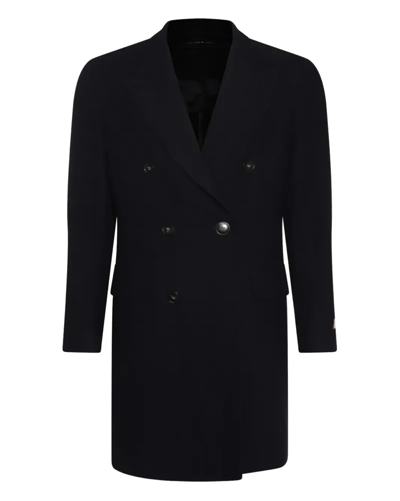 Canali Doppelreihiger Mantel - Blau Blau