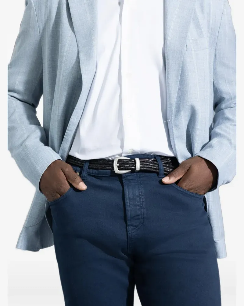 Eleventy Gewachster Gürtel aus gedrehtem Leder - Braun Braun
