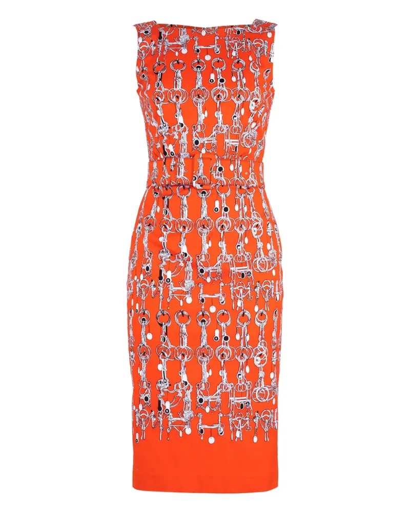 Samantha Sung Celine Kleid mit Ketten-Print - Orange Orange