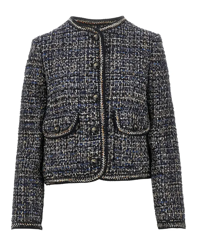 Etro Geknöpfte Jacke mit Tweed-Effekt - Blau Blau