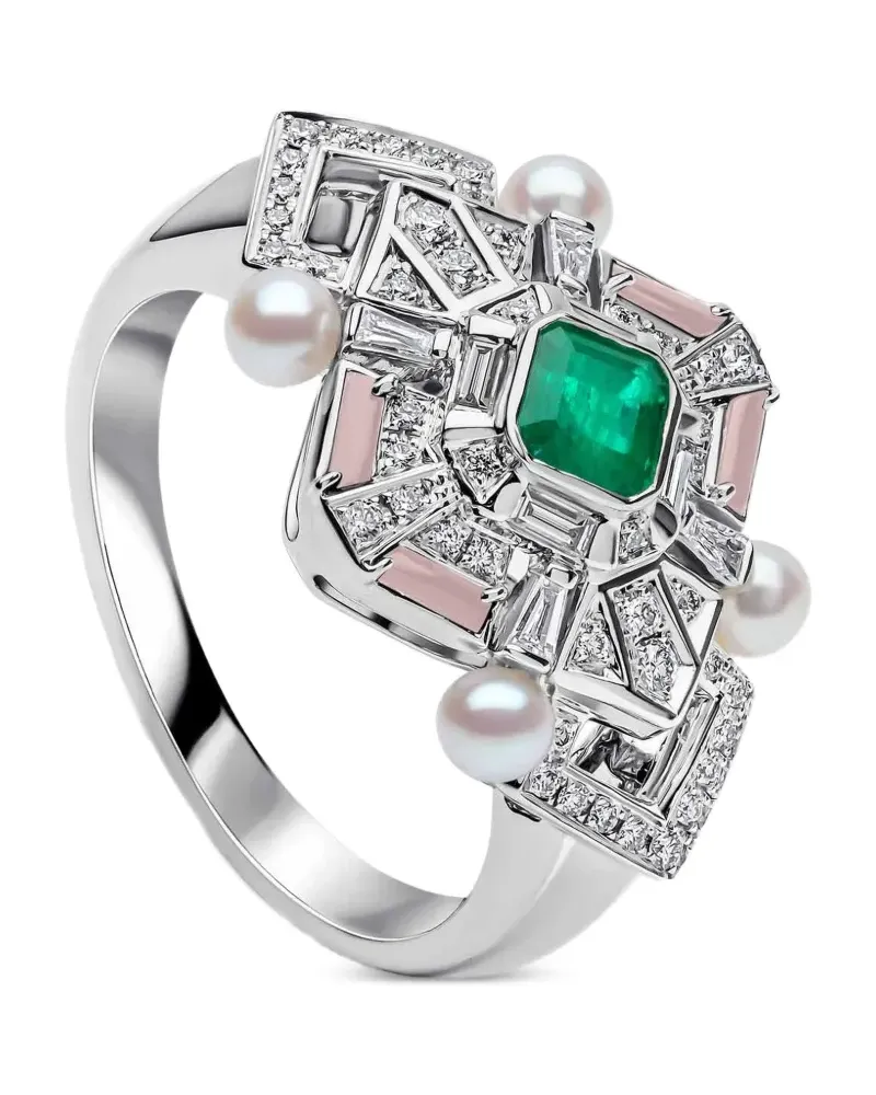 YOKO London Cleopatra emerald and diamond ring - Silber Silber