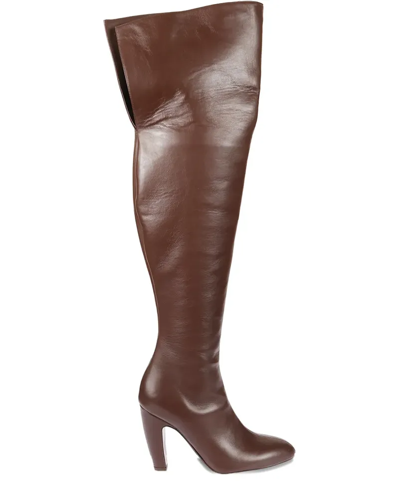 Gia Borghini Louise Overknee-Stiefel mit Absatz 95mm - Braun Braun