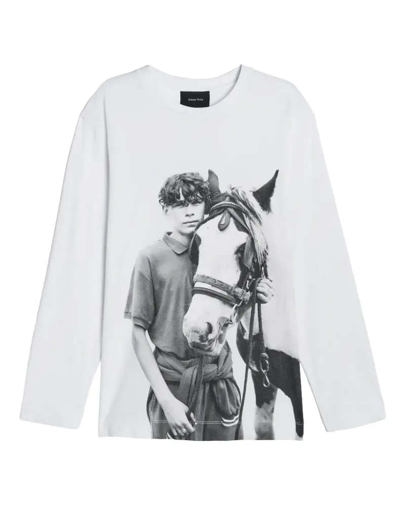 Simone Rocha Langarmshirt mit grafischem Print - Weiß Weiß
