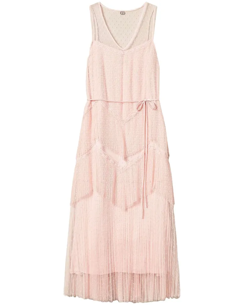 Twin-Set Tüllkleid mit Falten - Rosa Rosa