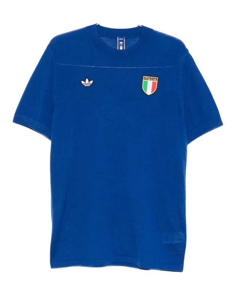 adidas logo patch crew-neck T-shirt - Blau Blau