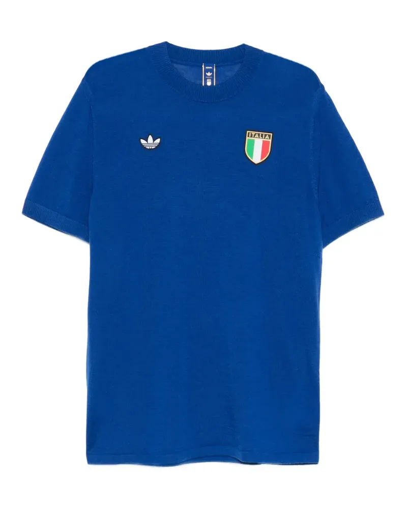 adidas logo patch crew-neck T-shirt - Blau Blau