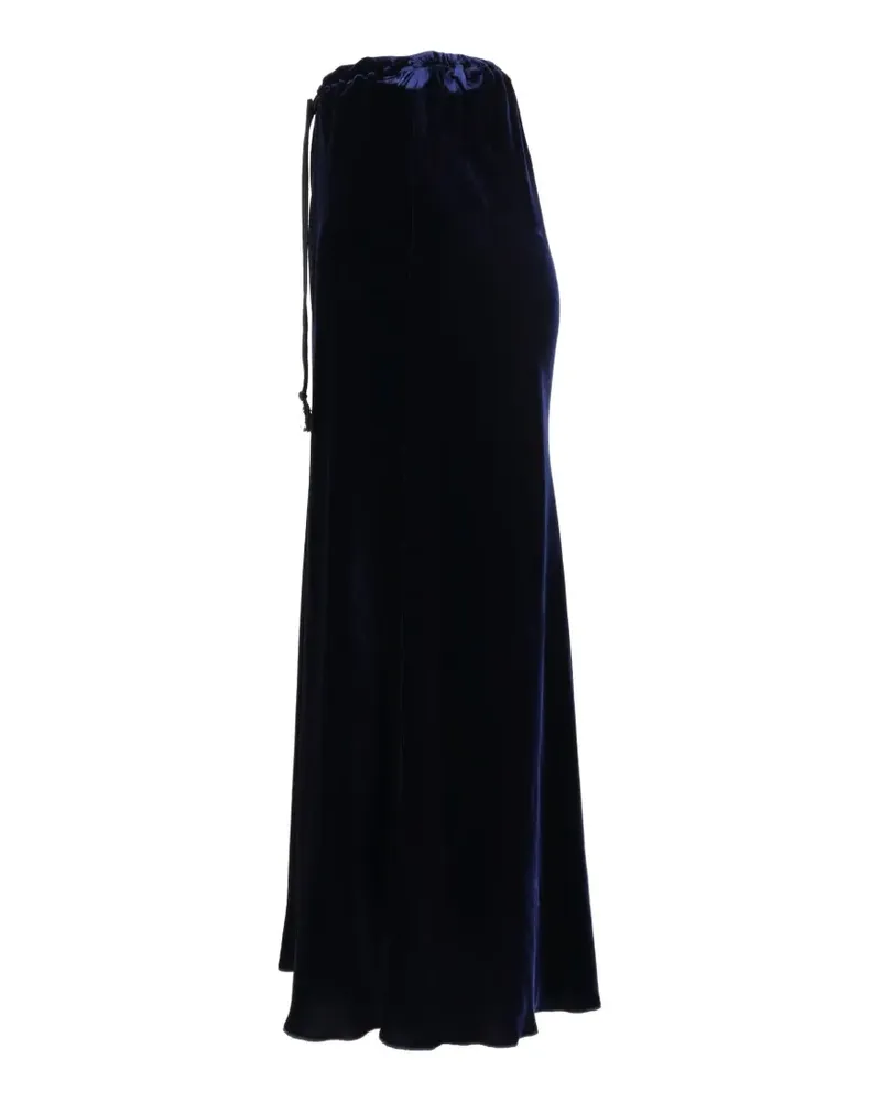 forte_forte Maxirock mit Samtstruktur und Kordelzug - Blau Blau