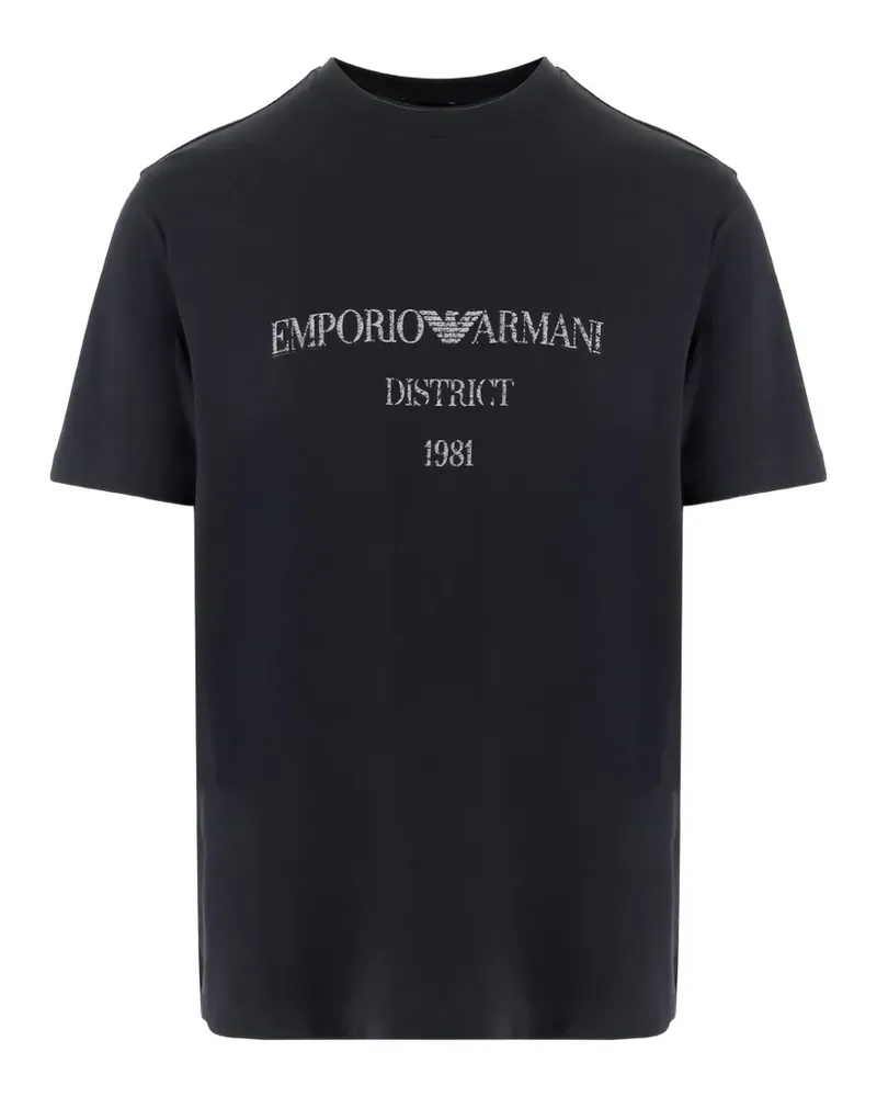 Emporio Armani logo-print T-shirt - Blau Blau