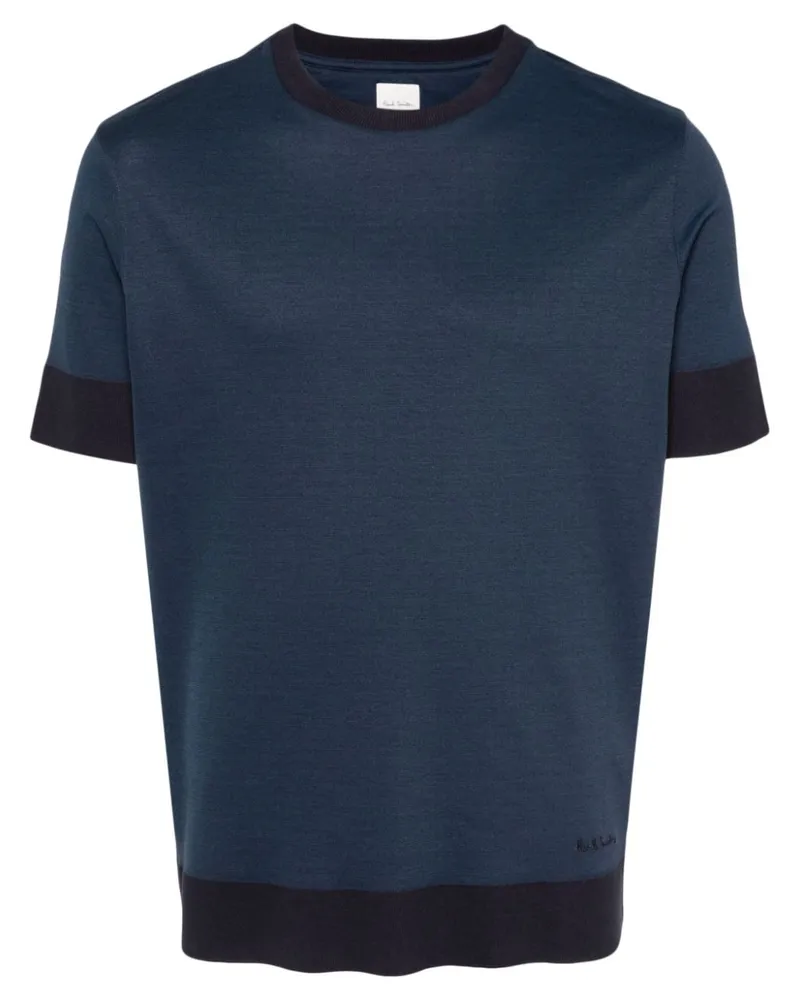 Paul Smith Jersey-T-Shirt mit Kontrastdetails Blau