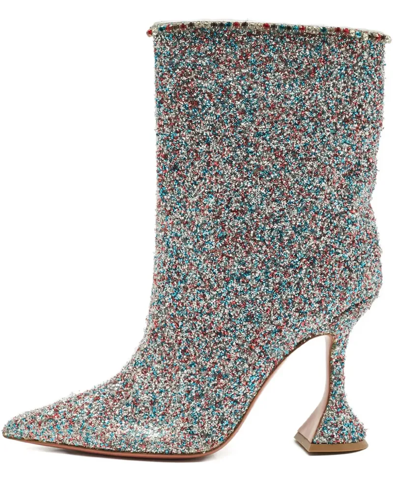 Amina Muaddi Mia Martini glitter boots - Blau Blau