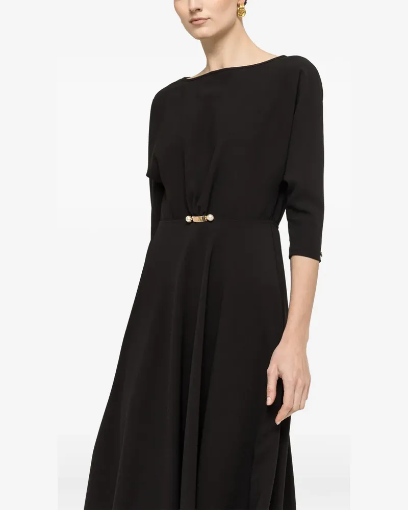 NISSA pearl detail midi dress - Schwarz Schwarz