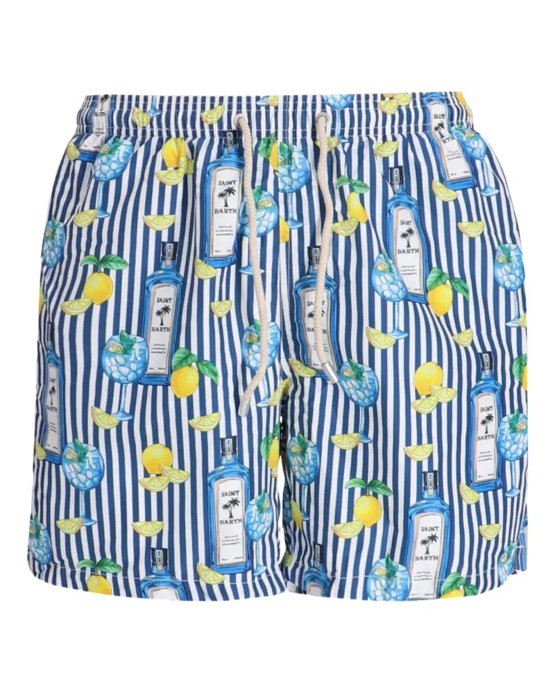 MC2 Saint Barth Gestreifte Badeshorts - Blau Blau