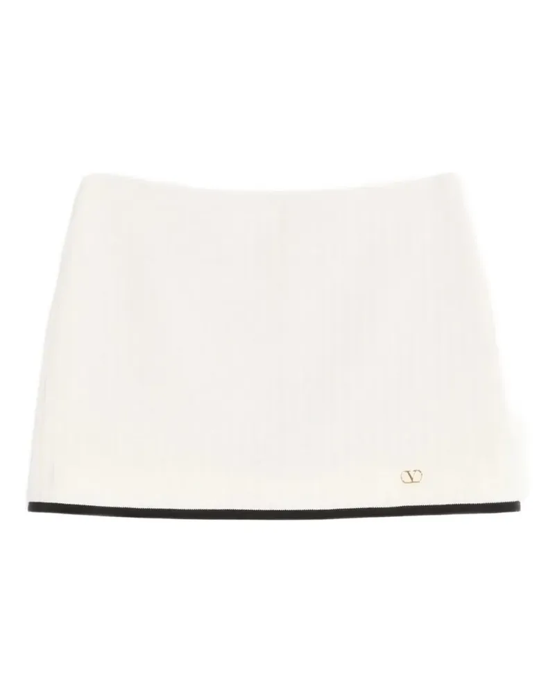 Valentino Garavani VLogo Signature bouclé-knit mini skirt - Weiß Weiß