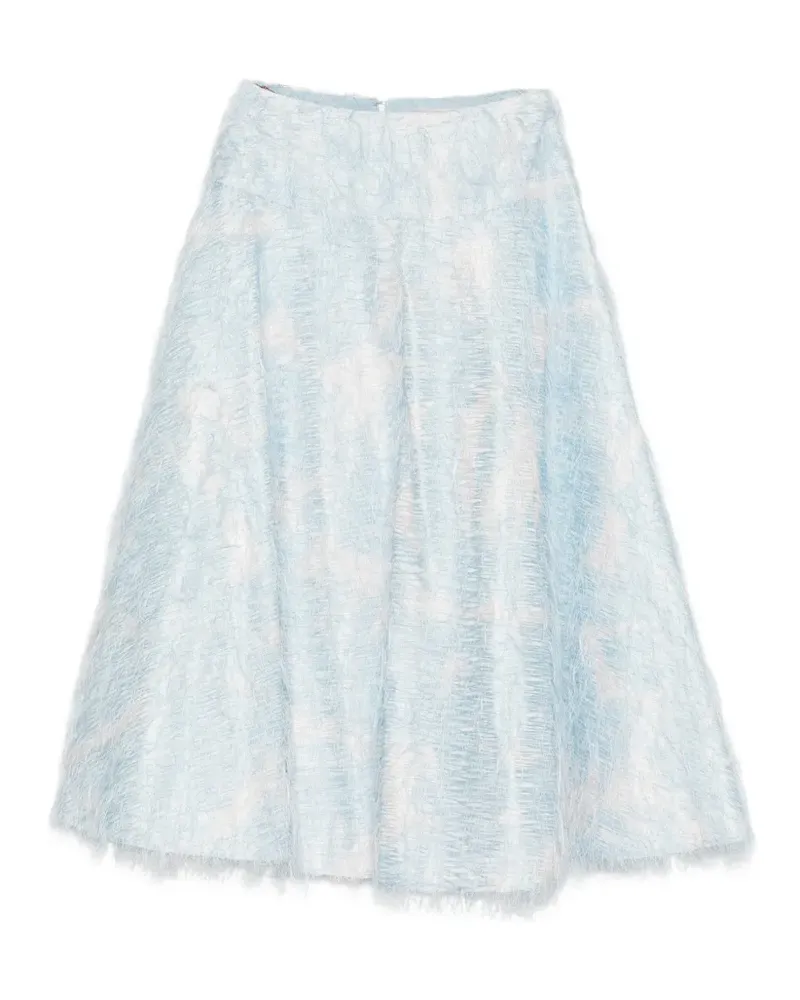 Antonio Marras feather-effect A-line midi skirt - Blau Blau