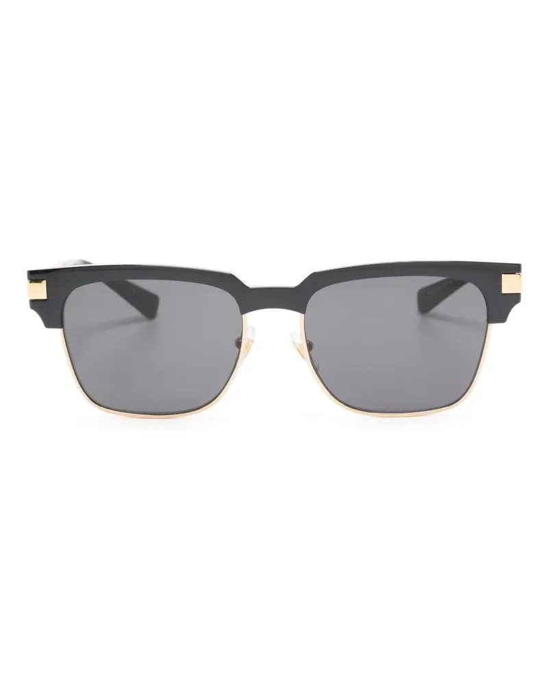 Versace Eckige Sonnenbrille mit Logo - Schwarz Schwarz