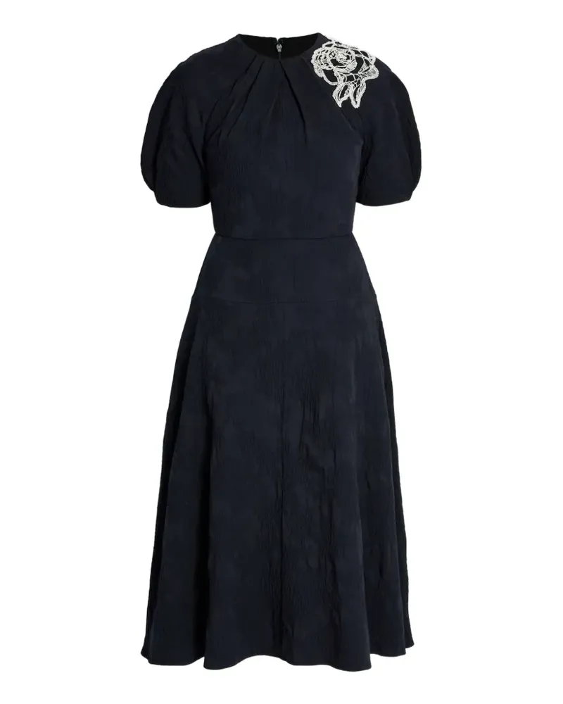 Erdem Kleid mit Blumenstickerei - Blau Blau