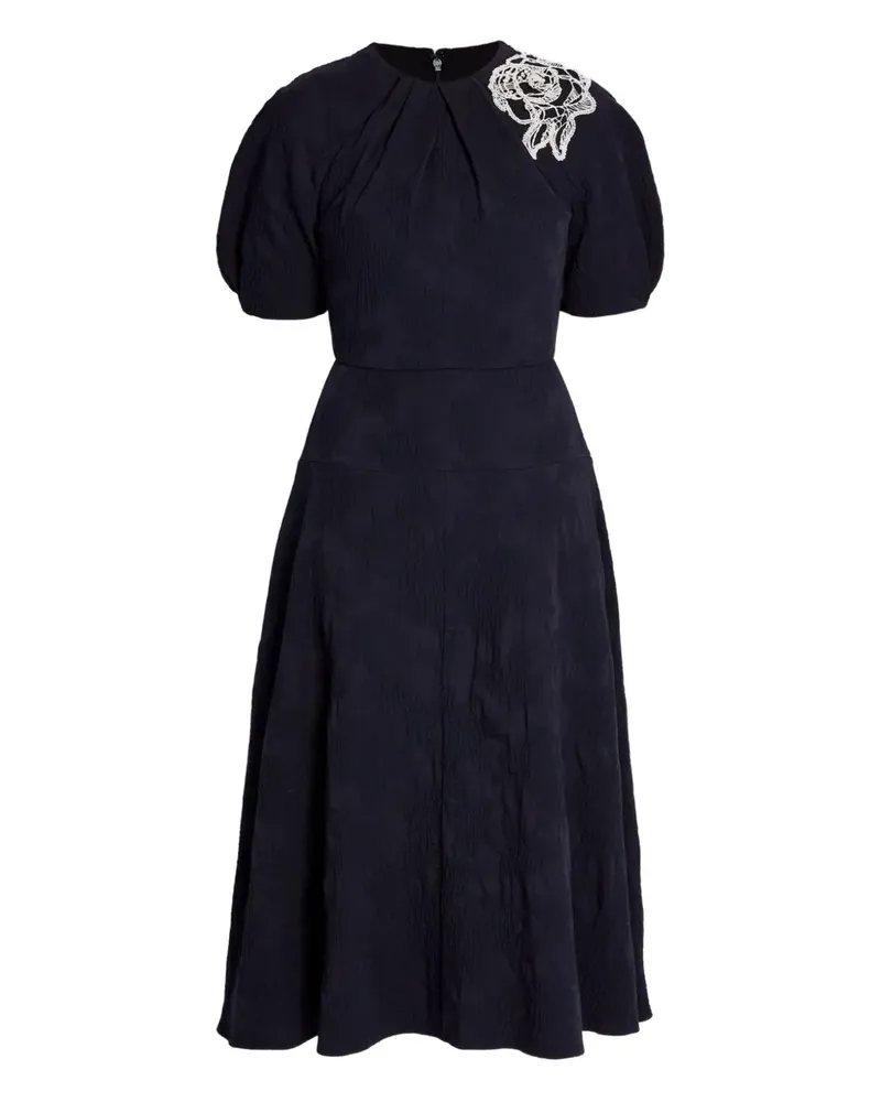 Erdem Kleid mit Blumenstickerei - Schwarz Schwarz