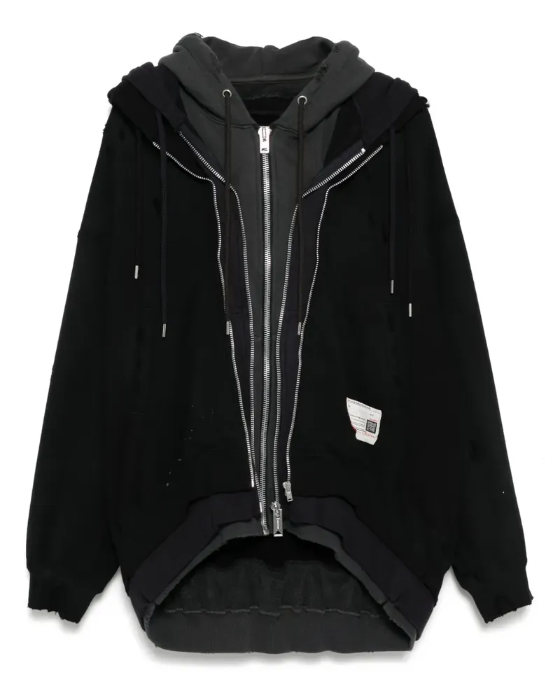 MIHARAYASUHIRO Kapuzenjacke im Layering-Look - Schwarz Schwarz
