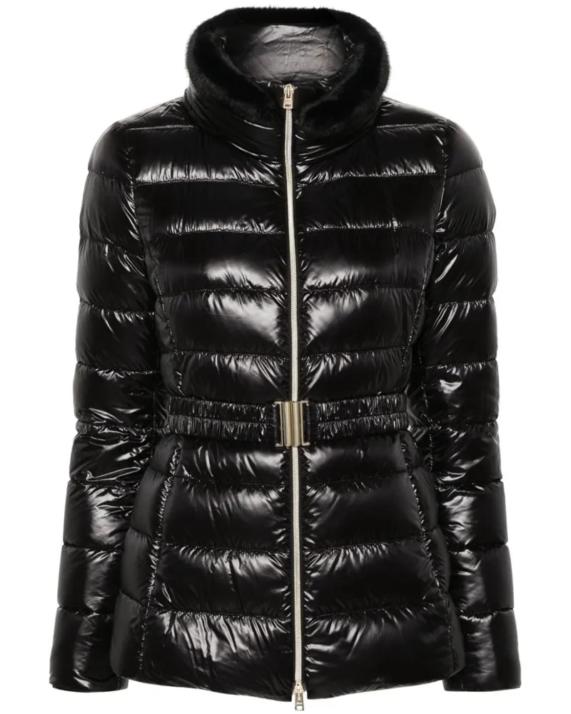 Herno Daunenjacke mit Gürtel - Schwarz Schwarz