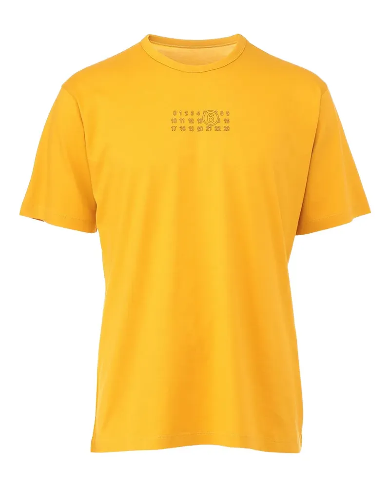 Maison Margiela T-Shirt mit Logo-Nummern-Print - Gelb Gelb