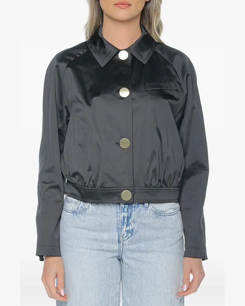 Armani Exchange button-up satin-finish jacket - Schwarz Schwarz