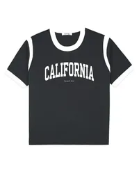 SPORTY & RICH T-Shirt mit California-Print Schwarz